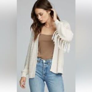 New Saltwater LUXE Ivory Open front Knit Cardigan. M